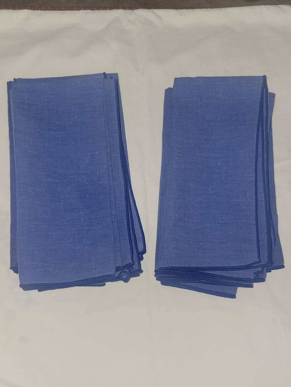 Set of 11 Reusable Cloth Dinner Napkins Blue Denim Chambray Aesthetic